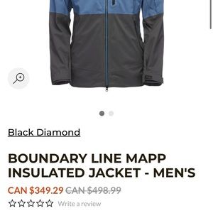 NWT BOUNDARY LINE MAPP INSULATED JACKET - MEN'S